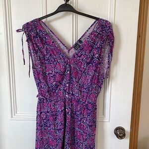 GAP Purple and Pink Floral Maxi Dress